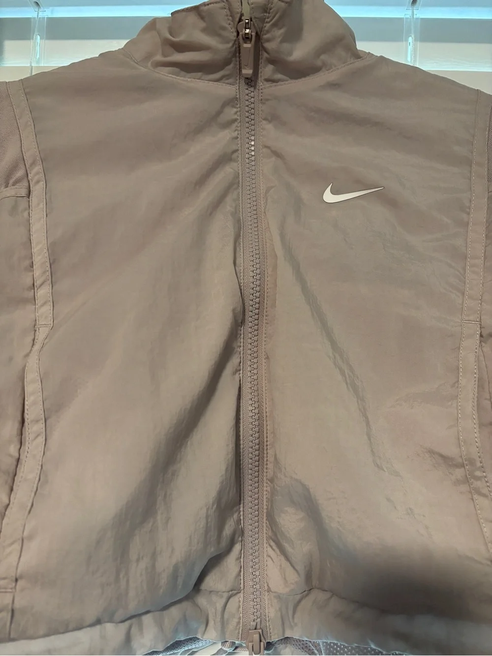 Nike Women's Dusty Pink Cropped Bomber Jacket
